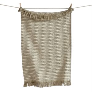 Fringed Chambray Waffle Weave Towel