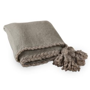 Braided Mohair Tassel Throw