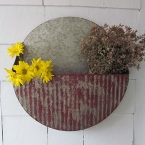 Large Distressed Red Wall Planter