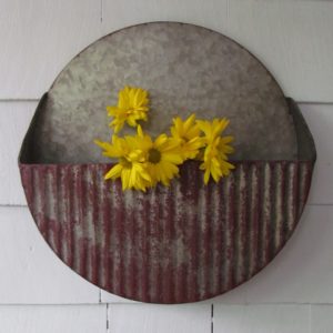 Small Distressed Red Wall Planter