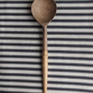 Wood Spoon with Rattan Wrapped Handle